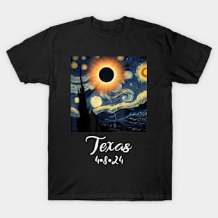 Solar Eclipse Texas 2024 Starry Night T-Shirt